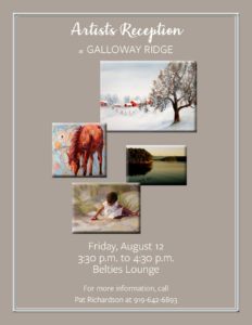 Galloway Ridge Artists Reception August 2016
