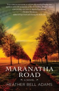 Maranath Road Cover—illustration of a tree-lined road at sunset