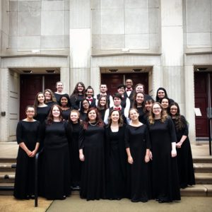 Megan Clark and her Chatham Central High School Chorus. Photo by David Clark.