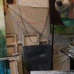 Sarah Graham's work space at 123 Studios. Photo by Heather Jester.