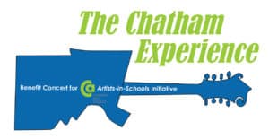 image of stringed instrument in the shape of Chatham County with the title, The Chatham Experience above it