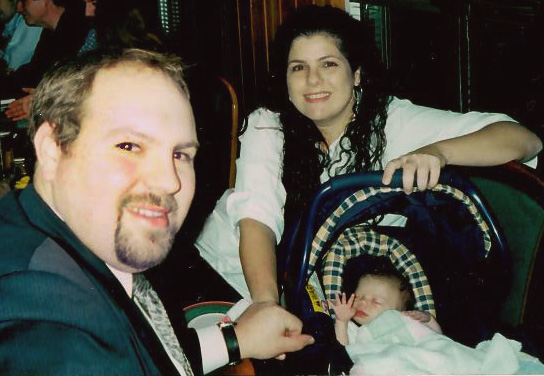Photo of Randy, Lesley, and newborn Lily