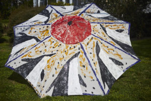 Canvas, paint, and glitter Clyde Jones Umbrella! Photo by Andrea Akin