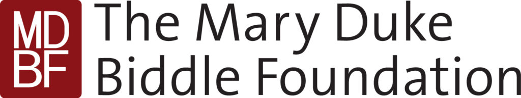 Rectangular logo with red square and white lettering "MDBF" on the left, and The Mary Duke Biddle Foundation to the right.