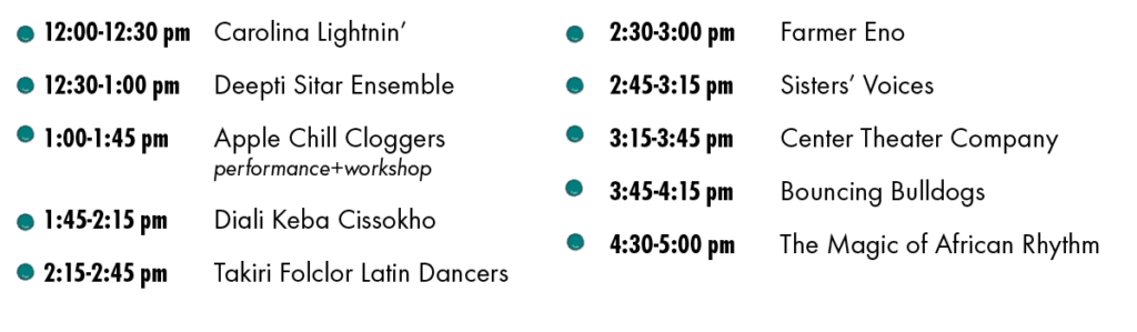 Graphic of performance schedule for ClydeFEST