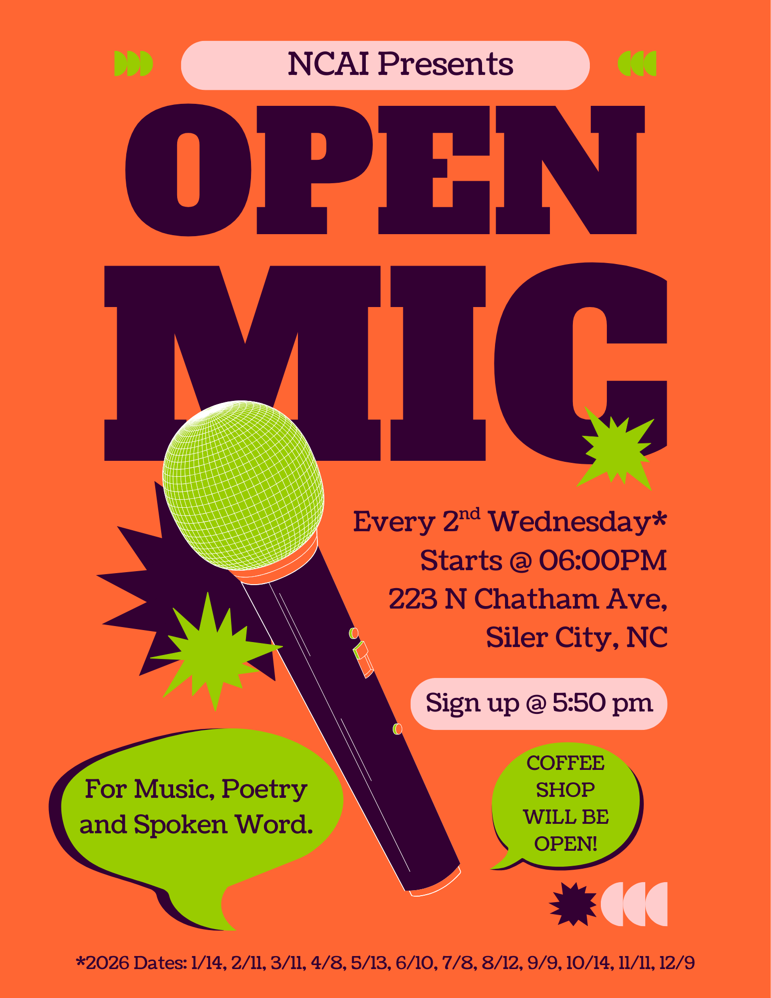 Monthly Open Mic